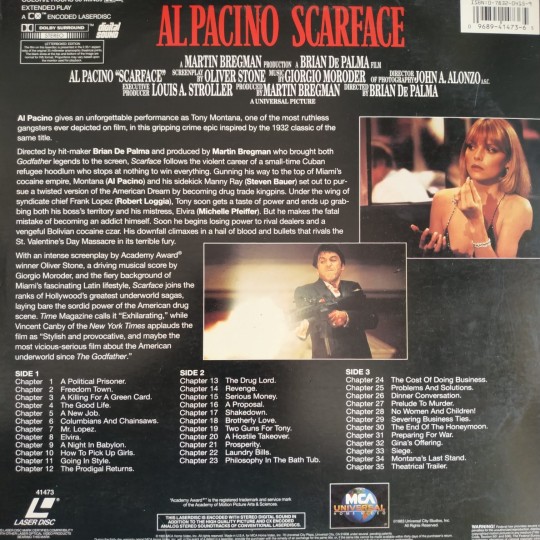 Al Pacino Scarface - Laser Disc