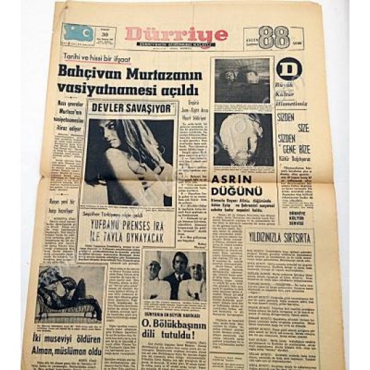 Deli gazetesi, 1967, Orta sayfa Dürriye gazetesi  