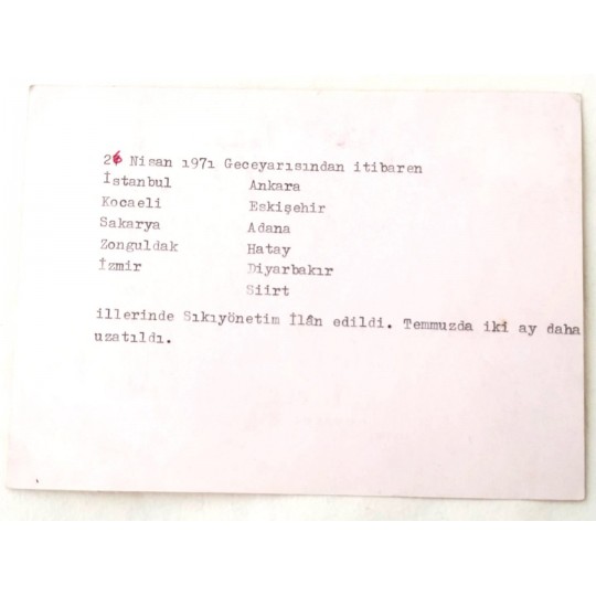 Disk Kuruluş yıldönümü davetiye.Kemal TÜRKLER, 1971 Sıkıyönetim.. - Efemera