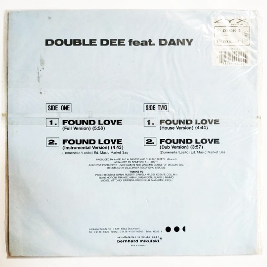 Double Dee Featuring Dany - Found Love / Plak