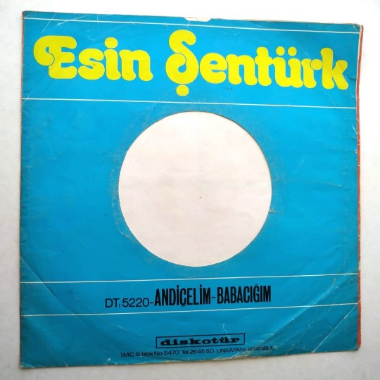 Esin ŞENTÜRK / Andiçelim - Babacığım / Ses liseler arası 1. altın ses yarışması birincisi - Plak kapağı