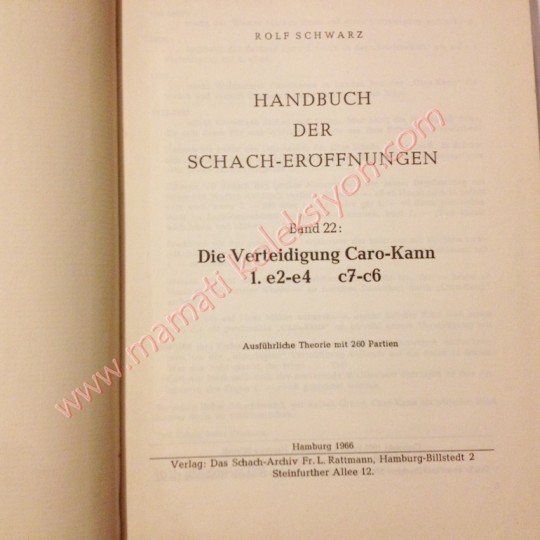 Handbuch der Schah - Eröffnungen Band 22 Chess books, Satranç Kitapları - Kitap