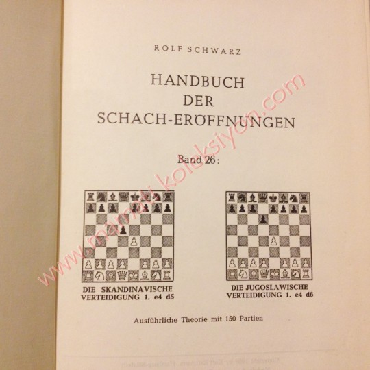 Handbuch der Schah - Eröffnungen Band 26 Chess books, Satranç Kitapları - Kitap
