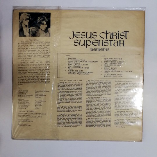 Jesus Christ Superstar a Rock Opera / Tim RICE - Rew Lloyd WEBBER - Plak