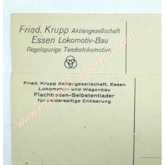 Krupp Lokomotiv - Wagen bau - 2 adet kartpostal Demiryolu Temalı Kartpostallar