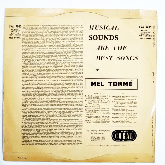 Mel Torme - MUSICAL SOUNDS ARE THE BEST SONGS  / Plak
