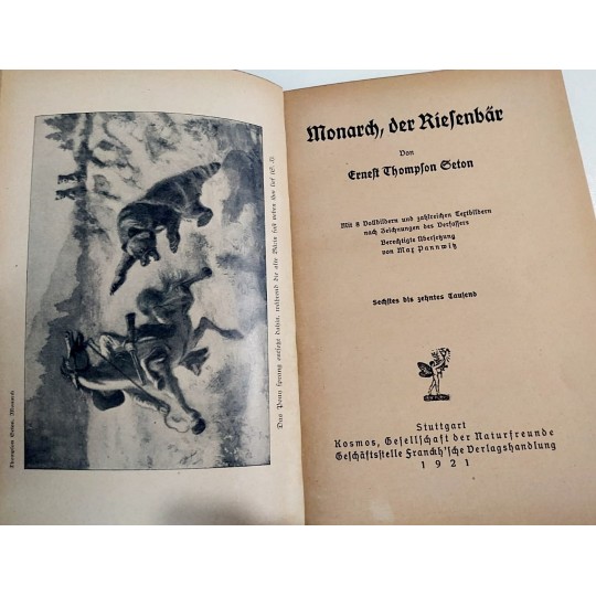 Monarch Der Riesenbär / Tiere - Thompson Seton, Ernest Stuttgart, Franck'sche, Kosmos, 1921 - Kitap