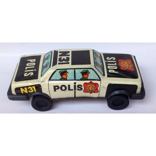 N31 Polis arabası Gürel Oyuncakları Eski Teneke Oyuncak