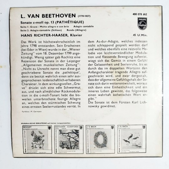 Sonate C-Moll Op. 13 (PATHETIQUE) / LUDWIG VAN BEETHOVEN  - PLAK 