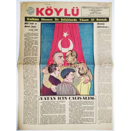 Türk Hava Kurumu, Köylü gazetesi / 7 Ağustos 1961 - Eski gazeteler