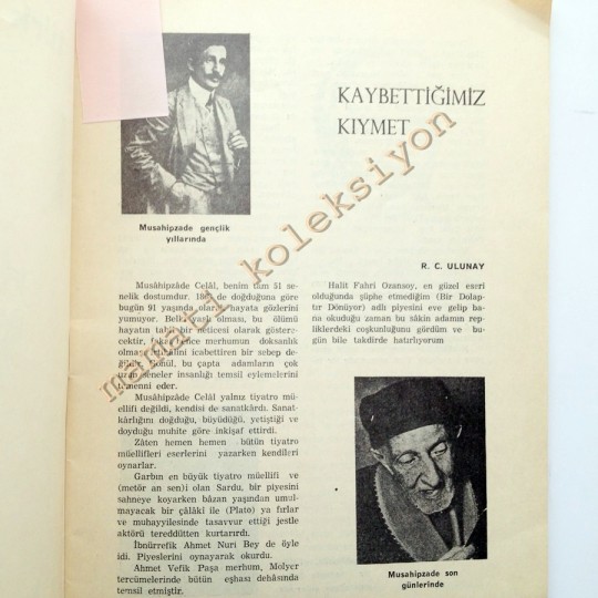 Türk Tiyatrosu dergisi - Bir kavuk devrildi Musahipzade Celal Temmuz 1968 - Kitap