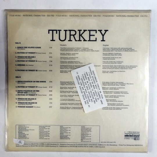 TURKEY - Plak