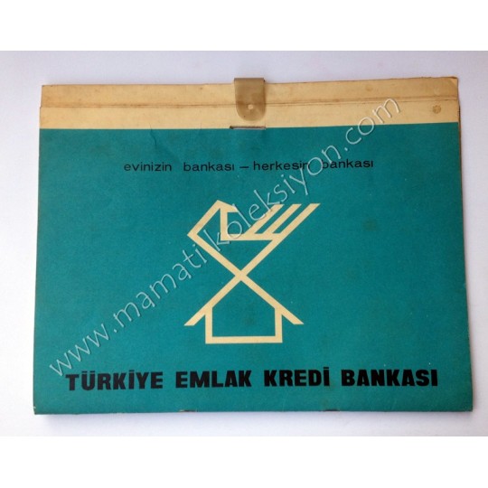 Türkiye Emlak Kredi Bankası 1971 yılı takvim Banka sigorta efemeraları