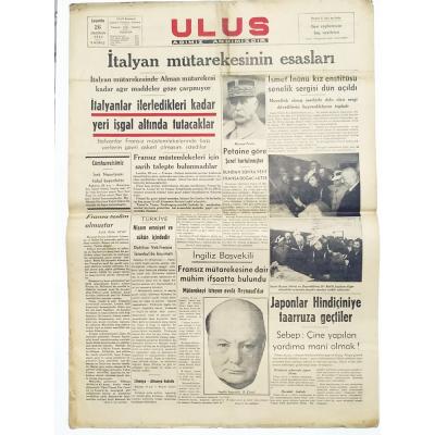 26 Haziran 1940 Ulus Gazetesi - Eski Gazete