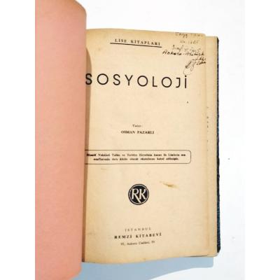 Sosyoloji / Osman PAZARLI - Kitap