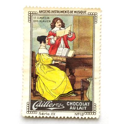 Antik müzik aletleri - Klavye / Cailler's çikolata reklam pulu