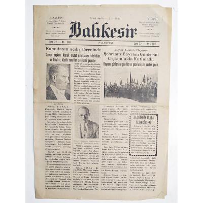 Balıkesir gazetesi İkinci teşrin 2 / 1936 - Gazete