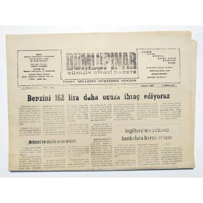 Dumlupınar günlük siyasi gazete, 10 Temmuz 1985 Kütahya - Eski Gazete