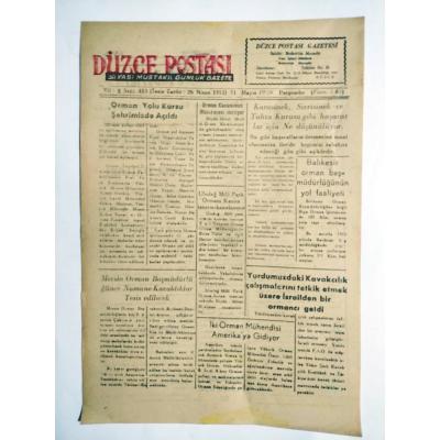 Düzce Postası gazetesi 31 Mayıs 1951