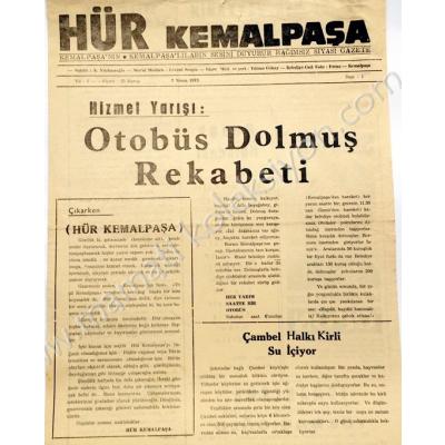 Hür Kemalpaşa gazetesi, 7 Nisan 1973, Sayı:1 İzmir, Kemalpaşa - Efemera
