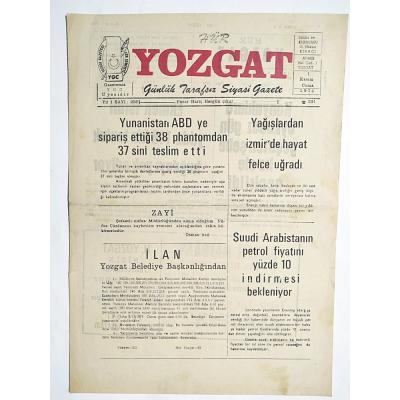 Hür Yozgat Gazetesi 1 Kasım 1974 - Eski Gazete