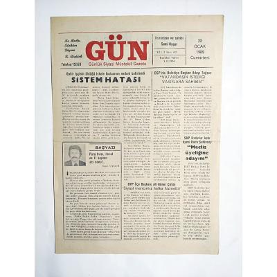İskenderun / Gün Gazetesi 28 Ocak 1989 - Eski Gazete