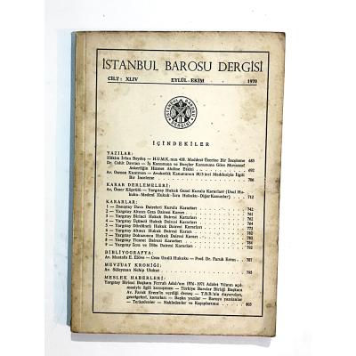 İstanbul Barosu Dergisi Sayı:9-10 / 1970 - Dergi