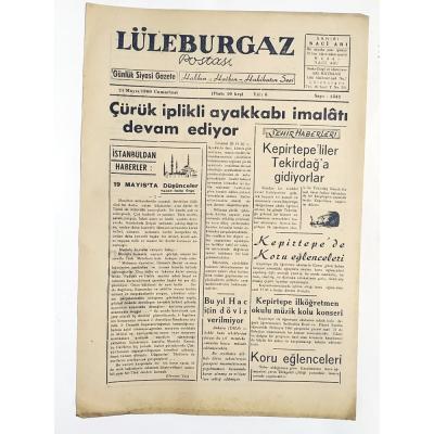 Lüleburgaz Postası gazetesi, 21 Mayıs 1960 / Kepirtepe - Gazete