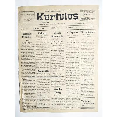 Manisa Kurtuluş Gazetesi 24 Mayıs 1942 - Eski Gazete