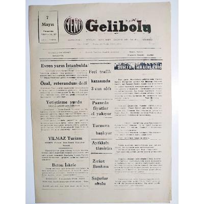 Yeni Gelibolu gazetesi 7 Mayıs 1987 - Gazete
