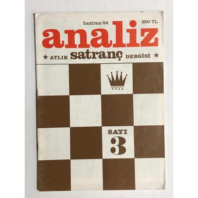 Analiz Satranç Dergisi / Adam Yayınları - Sayı: 3 Haziran 1984