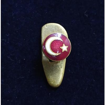 Türk Bayrağı - Sıcak mineli, papuçlu nadir rozet