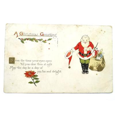 A Christmas Greeting Noel Baba 1915 postadan geçmiş / Kartpostal