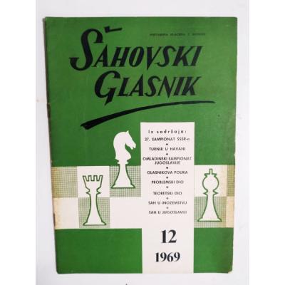 Sahovski Glasnik / Yugoslavca Satranç dergisi 1969 - Sayı: 12