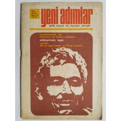 Yeni Adımlar, Aylık sanat ve siyaset dergisi Sayı:14 Şubat 1974 / Süleyman EGE - Dergi