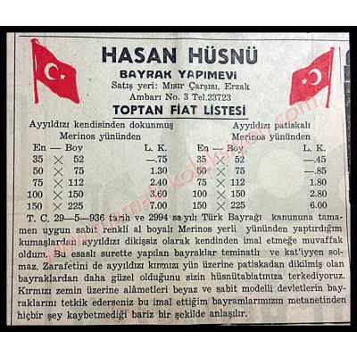 Hasan Hüsnü Bayrak yapımevi - Dergi, gazete reklamları
