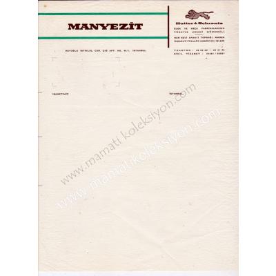 Manyezit Hutter & Schrantz - Elek ve keçe fabrikalarının Beyoğlu Antetli kağıt - Efemera