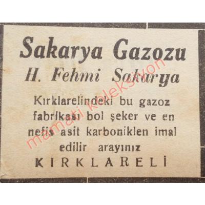 Sakarya Kırklareli / Gazete reklamı - Efemera