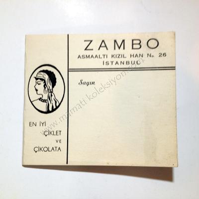Zambo En iyi Çiklet ve Çikolata  Katlanır bayram tebriği - Efemera