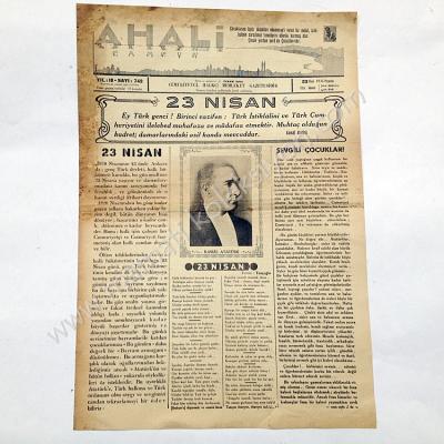 Ahali gazetesi, 23 Nisan 1936 23 Nisan gazeteleri, Samsun - Efemera