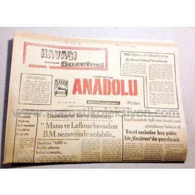 Anadolu gazetesi, 3 Ocak 1984 - Efemera