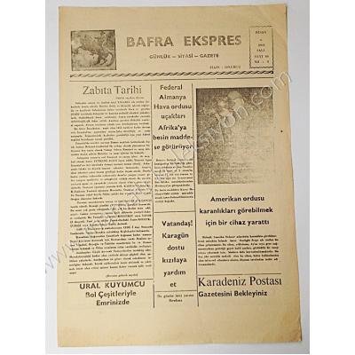 Bafra Ekspres gazetesi, 6 Nisan 1965 Samsun, Bafra - Efemera