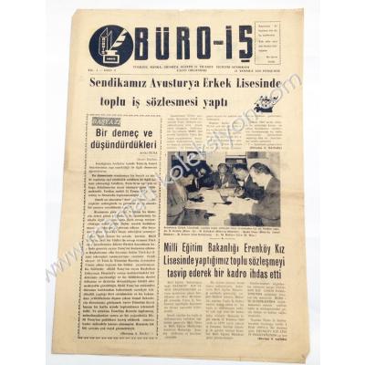 Büro -  İş gazetesi, 31 Temmuz 1969, Sayı:2 Sendika - Efemera