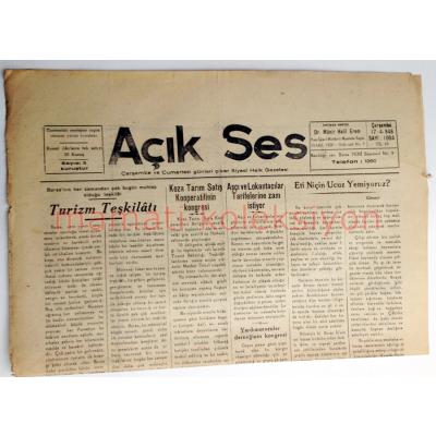 Bursa Açık Ses gazetesi, 17 Nisan 1946 - Efemera
