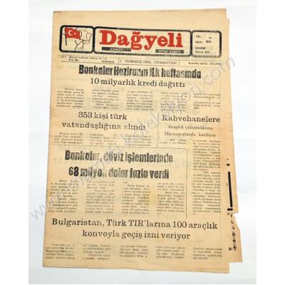 Dağyeli Günlük siyasi gazete, 7 Temmuz 1948 Kırıkhan - Efemera