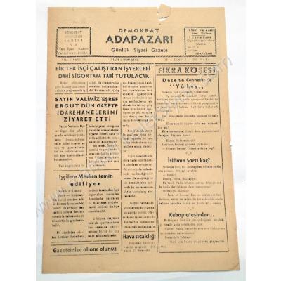 Demokrat Adapazarı, 12 Temmuz 1960 Adapazarı - Efemera