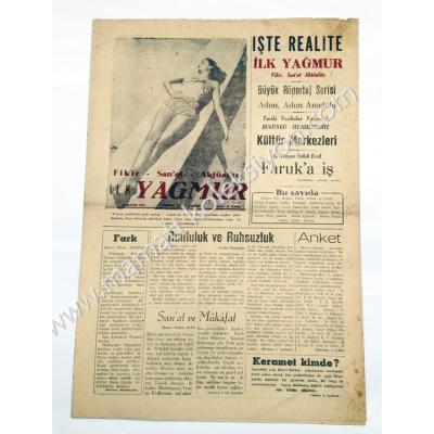 Fikir Sanat Aktüalite İlk Yağmur gazetesi, 19 Mayıs 1955, Sayı:2 - Efemera