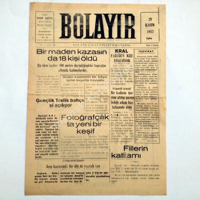 GELİBOLU, Bolayır Gazetesi, 29 KASIM 1957 - Efemera
