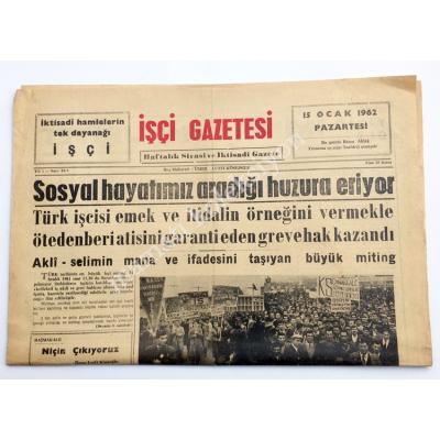 İşçi gazetesi, 15 Ocak 1962 - Efemera