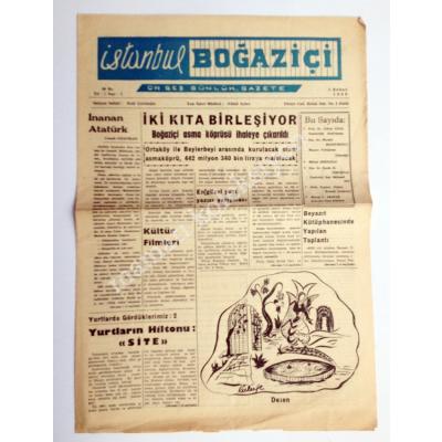 İstanbul Boğaziçi gazetesi, 1 Şubat 1960 - Sayı:3 - Efemera